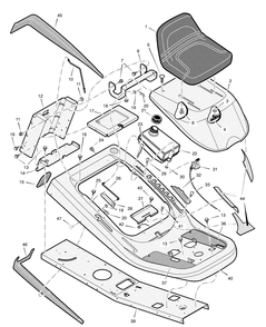 Chassis And Hood Diagram and Parts List for 309311X692A  Briggs and Stratton Lawn Tractor